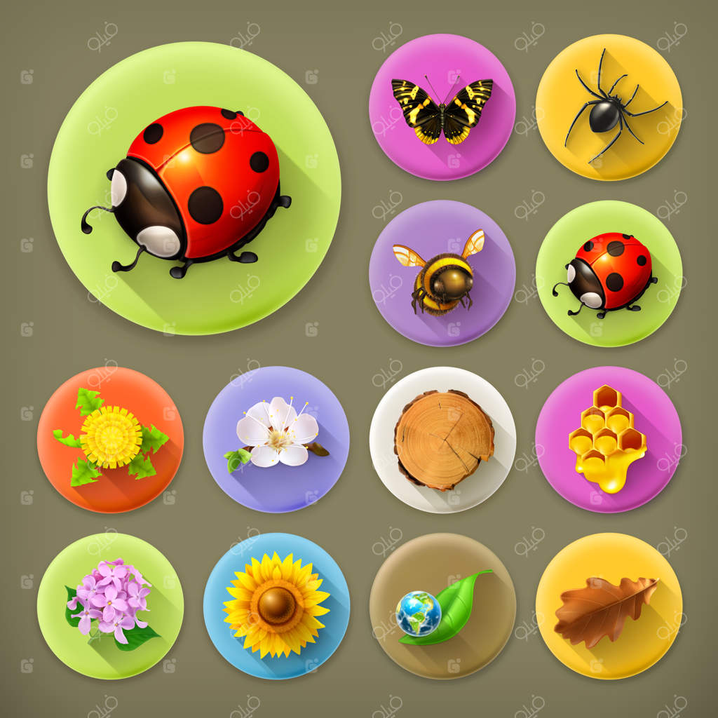 طبیعت و بوم‌شناسی، مجموعه آیکون‌های سایه‌بلند