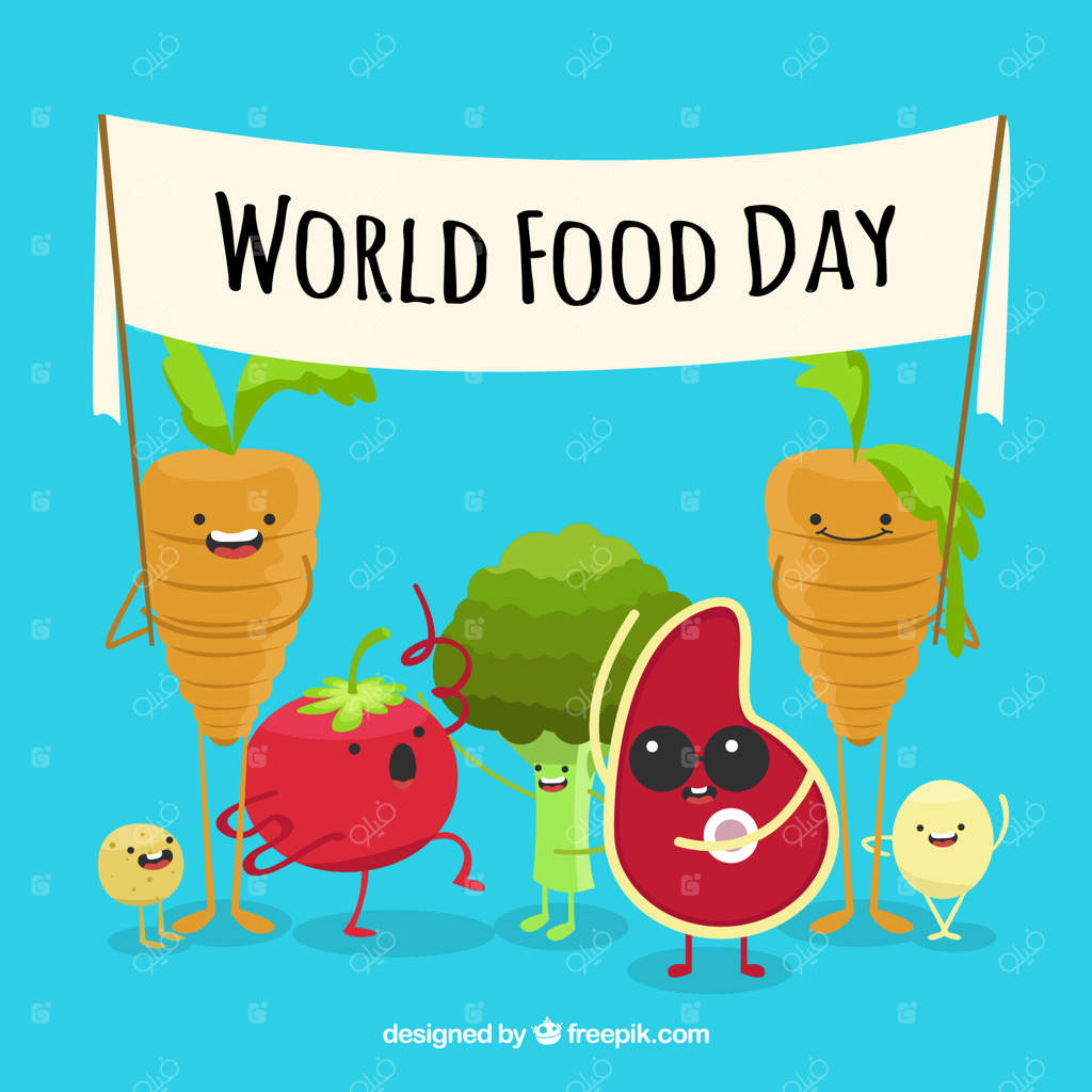 پس‌زمینه خنده‌دار برای روز جهانی غذا