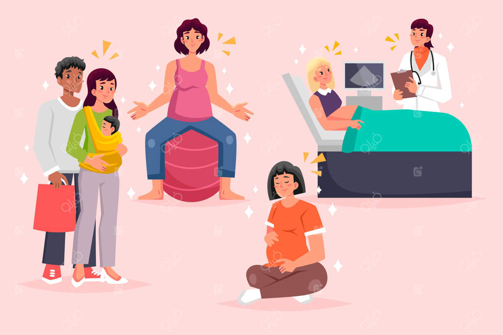 صحنه‌های مصور بارداری و مادری