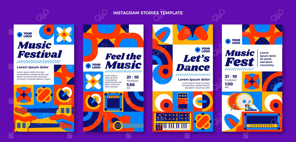 جشنواره موسیقی طرح موزاییکی تخت