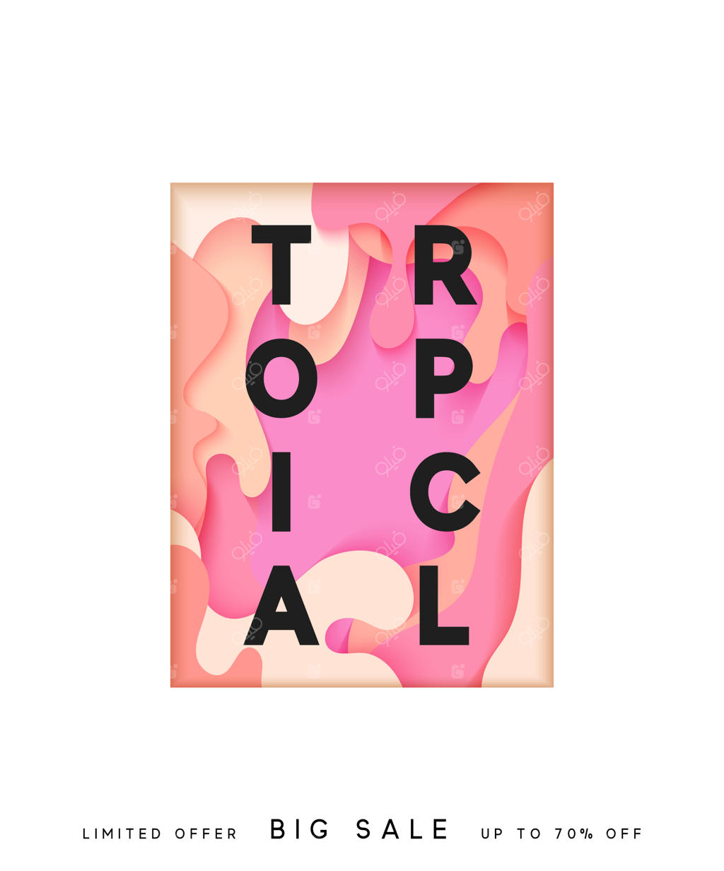 زمینه تابستانه روشن به سبک نقاشی با کاغذ مبهم. پوستر تابستانی. تصویرگری وکتور