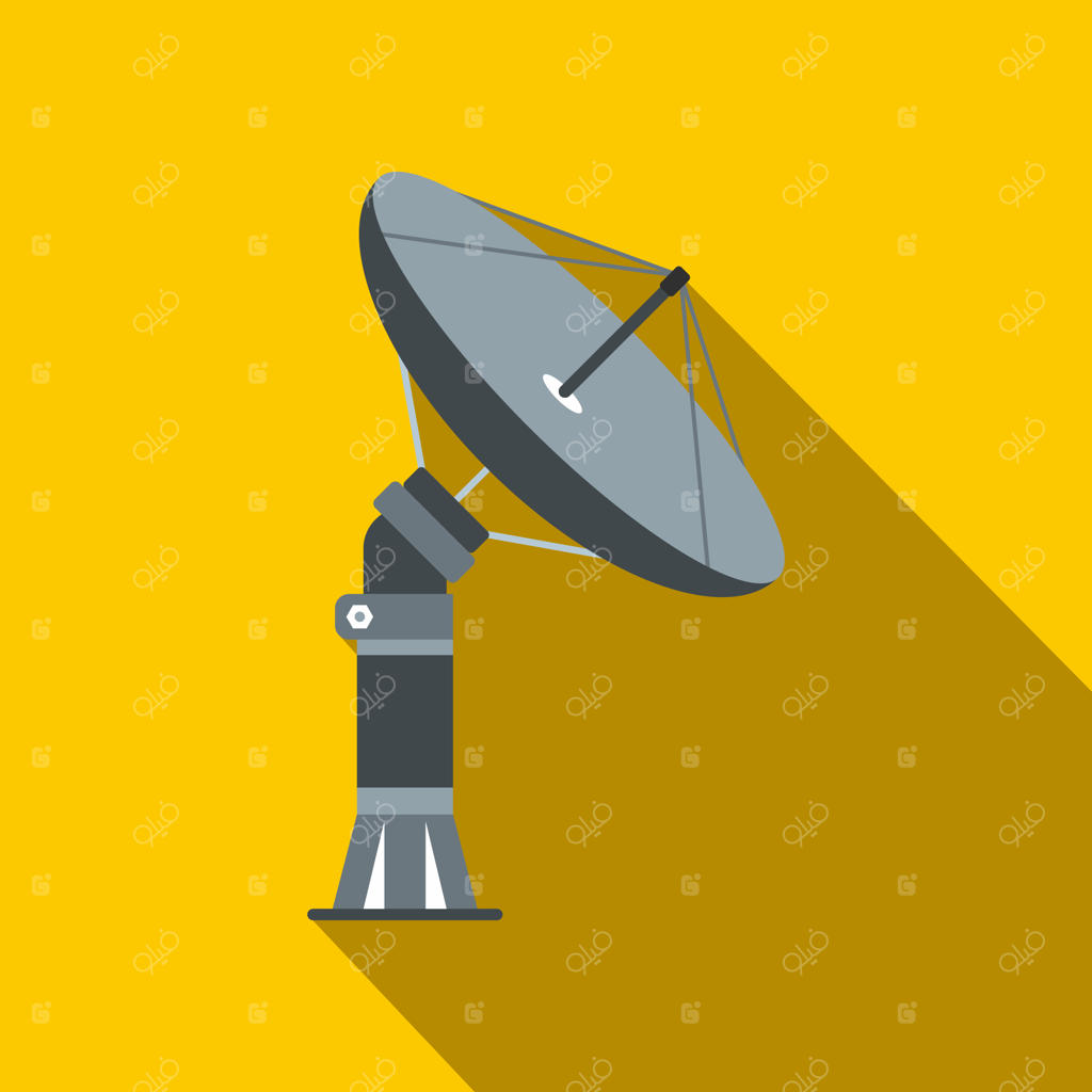 آیکون تخت آنتن سهموی با سایه برای وب و موبایل