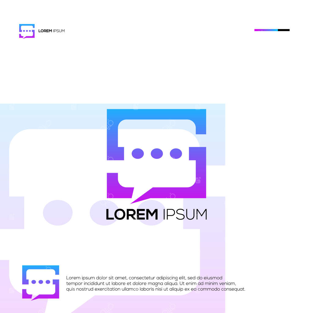 طراحی لوگوی مدرن با حروف اختصاری S و آیکون گفت‌وگو