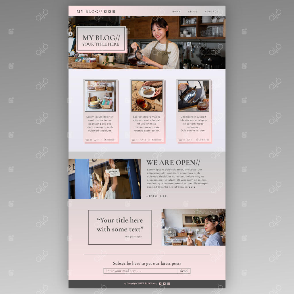 طراحی قالب وبلاگ با گرادیان رنگی