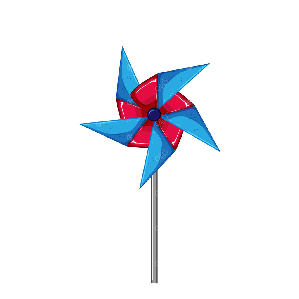 تصویر برداری کارتونی از اسباب‌بازی بادبزن بادی