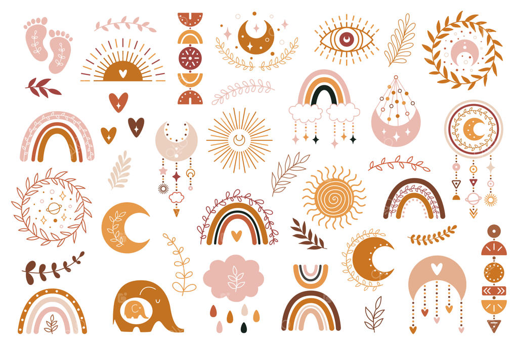 مجموعه رنگین‌کمان‌های بوهو با طراحی دستی