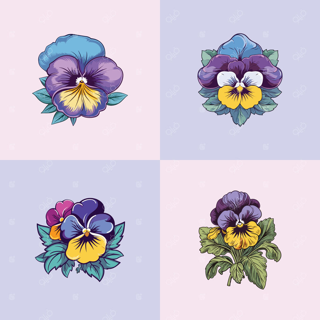 تصویر وکتور گل بنفشه برای کلیپ آرت