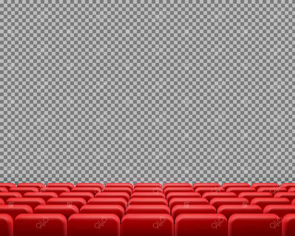 ردیف‌های واقعی صندلی‌های قرمز سینما یا تئاتر، صندلی‌های مخملی خالی برای نمایش