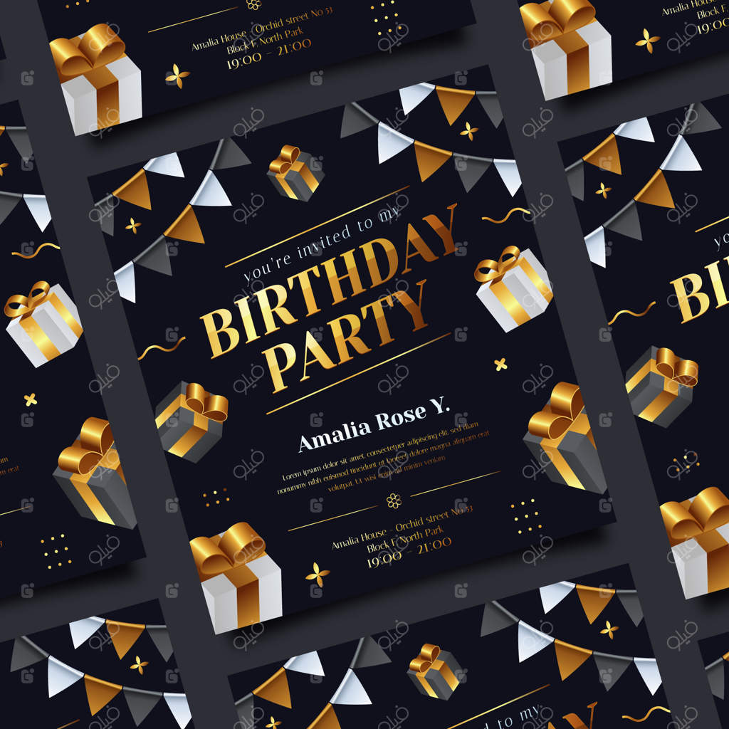 قالب واقعی برای تراکت جشن تولد