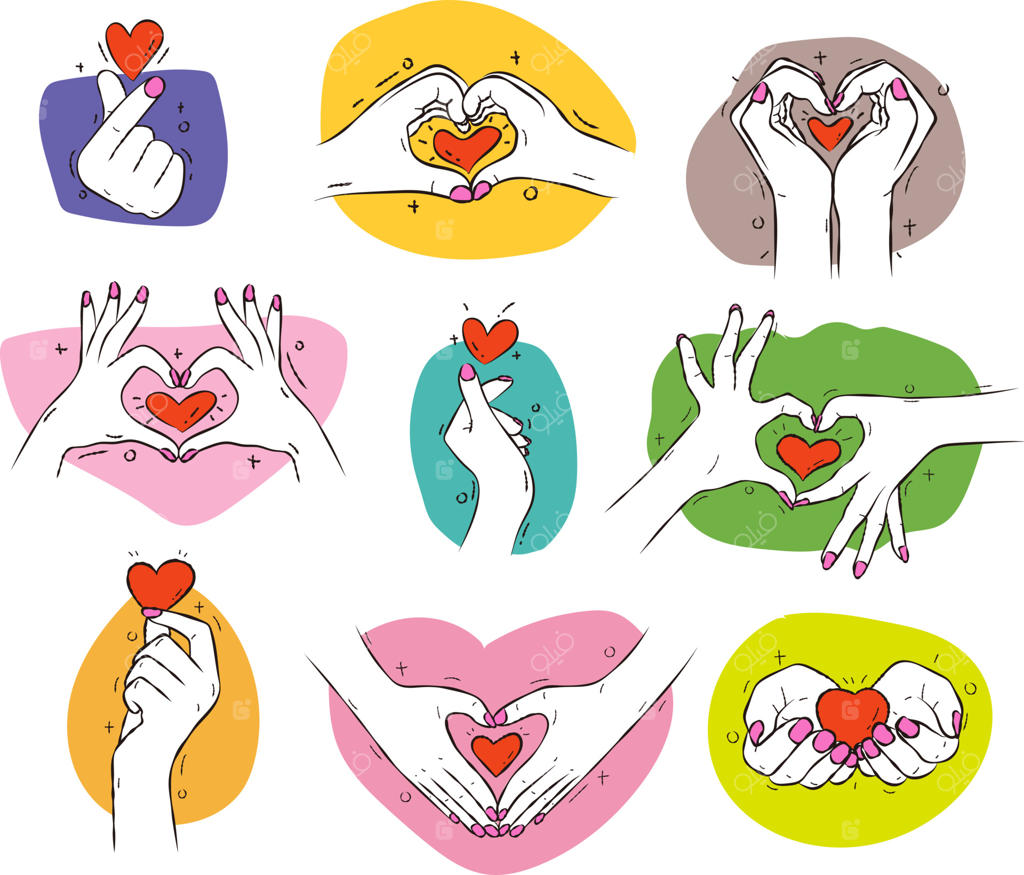 تصویرسازی وکتور قلب دستی کشیده شده با انگشتان