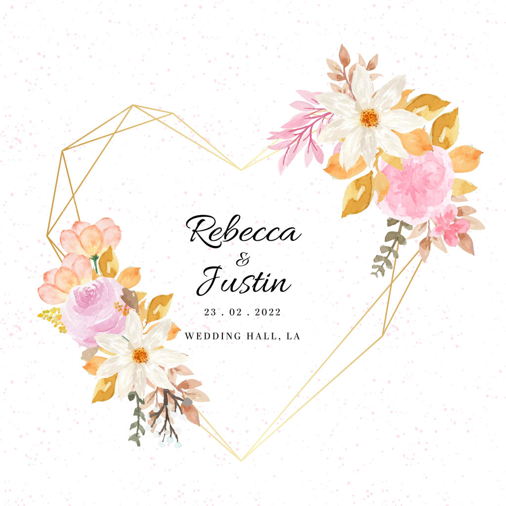 قاب گل‌های آبرنگی زیبای پاییزی