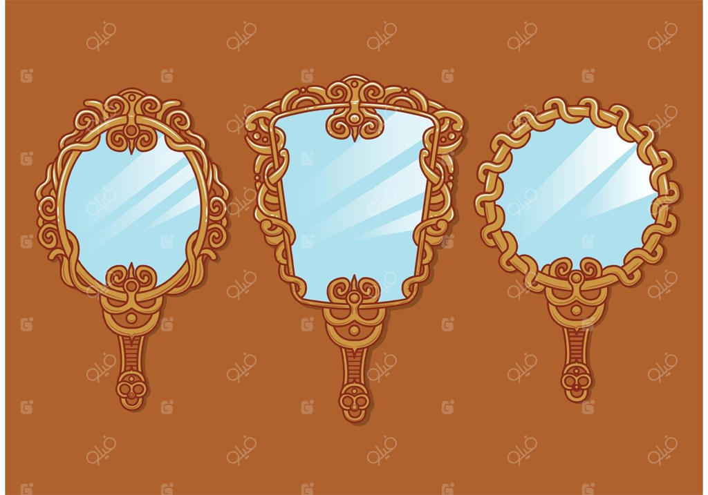 وکتور آینه دستی قدیمی