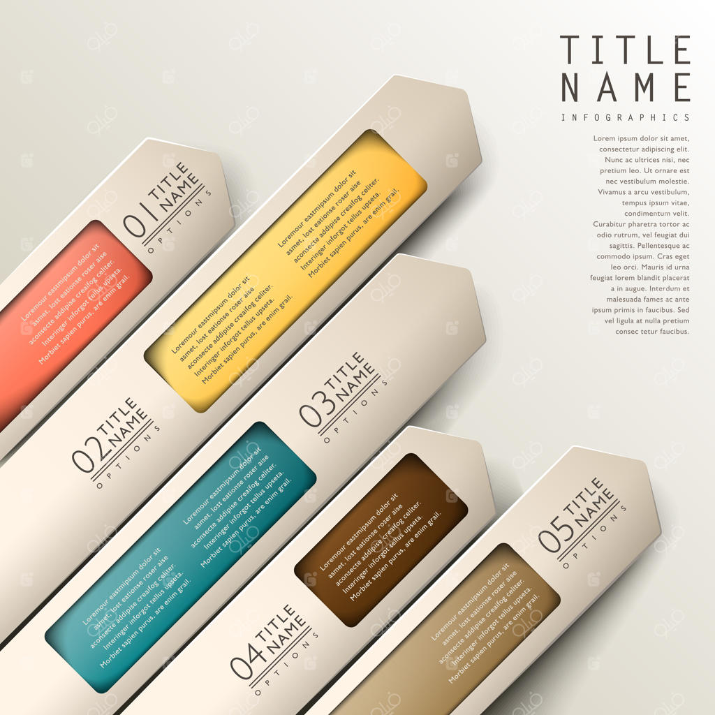 اینفوگرافیک کاغذی سه‌بعدی