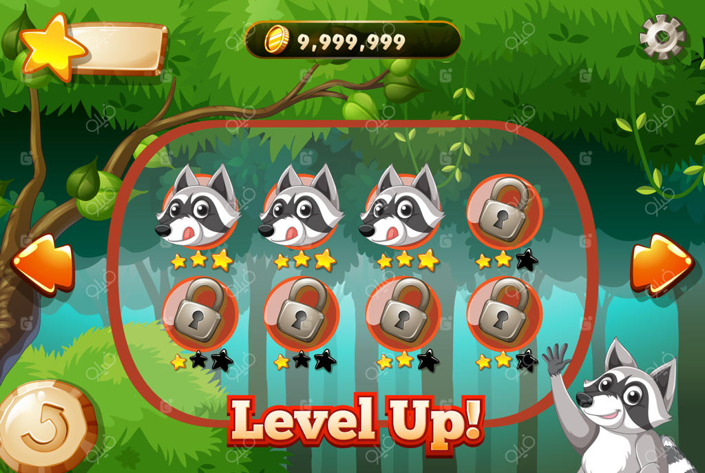 قالب بازی با حضور راکون در جنگل