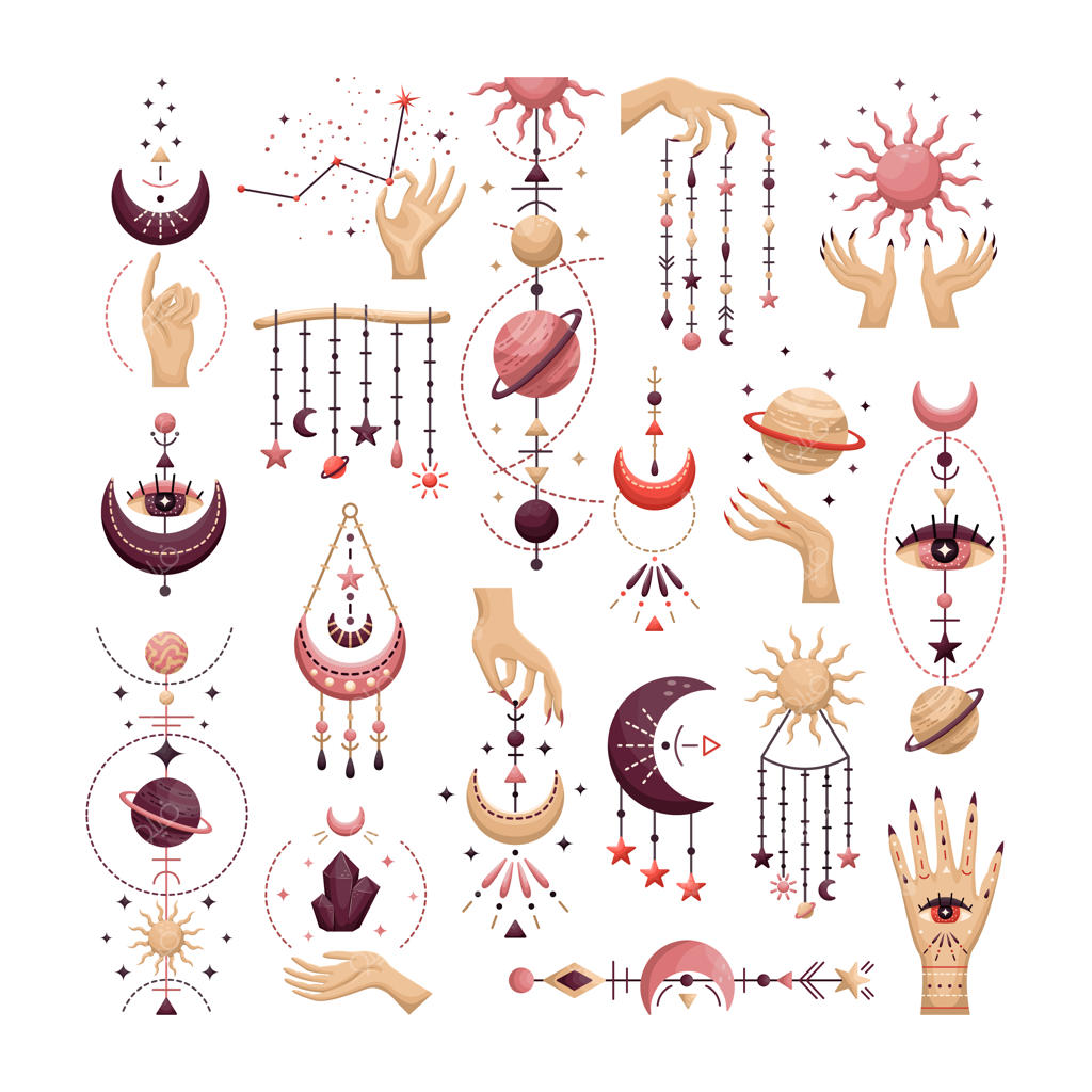 مجموعه‌ای از عناصر اسرارآمیز طالع‌بینی