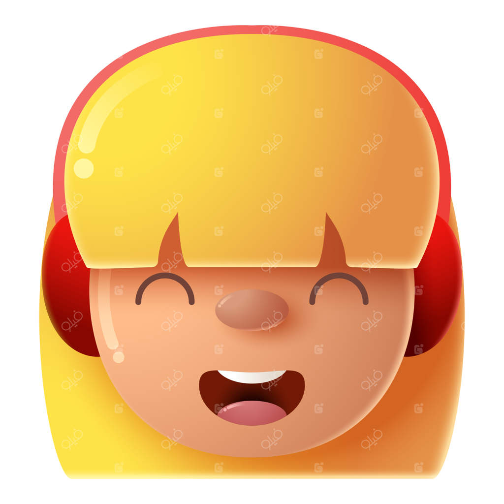 تصویر دختر کارتونی، بر روی زمینه سفید