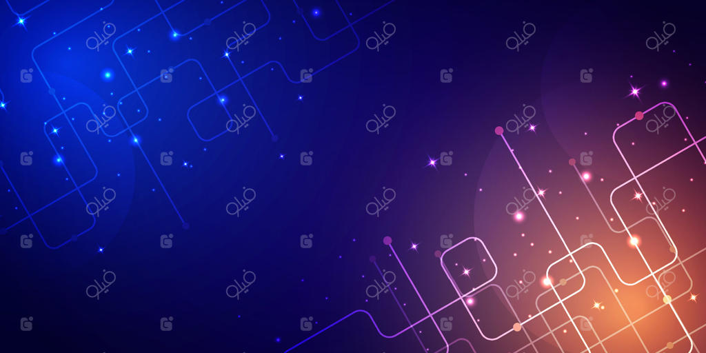 پس‌زمینه انتزاعی مدار فناوری دیجیتال آینده‌نگرانه با تم آبی و نارنجی، علوم و فناوری سایبری، نوآوری و ارتباطات آینده، هوش مصنوعی و کلان‌داده، اتصال شبکه اینترنت، وکتور تصویرسازی فناوری ابری پیشرفته