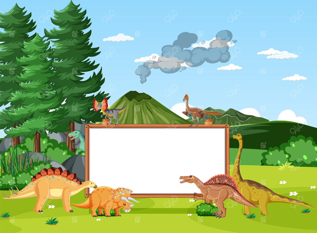 دایناسور در صحنه جنگل ماقبل تاریخ