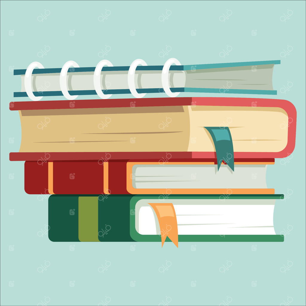 توده‌ای از کتاب‌ها و دفترهای رنگارنگ