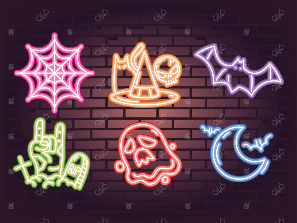 آیکون‌های نئون هالووین