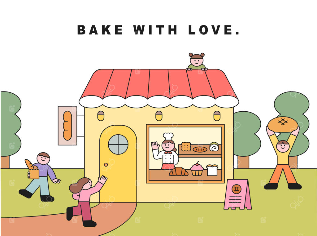 نانوایی بامزه در میان جنگل‌ها: نانوا با نمکی که نان می‌فروشد و مردم برای خرید می‌آیند.