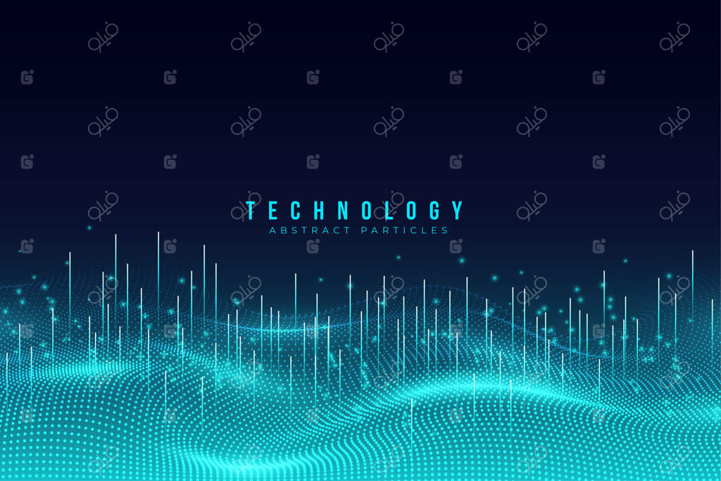 پس‌زمینه ذرات تکنولوژی آبی انتزاعی