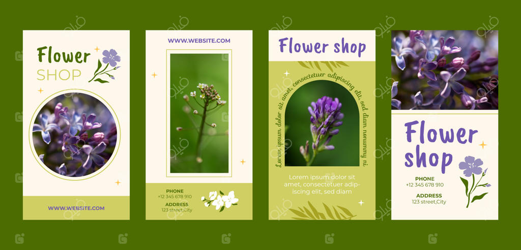 مجموعه استوری‌های اینستاگرام گل‌فروشی