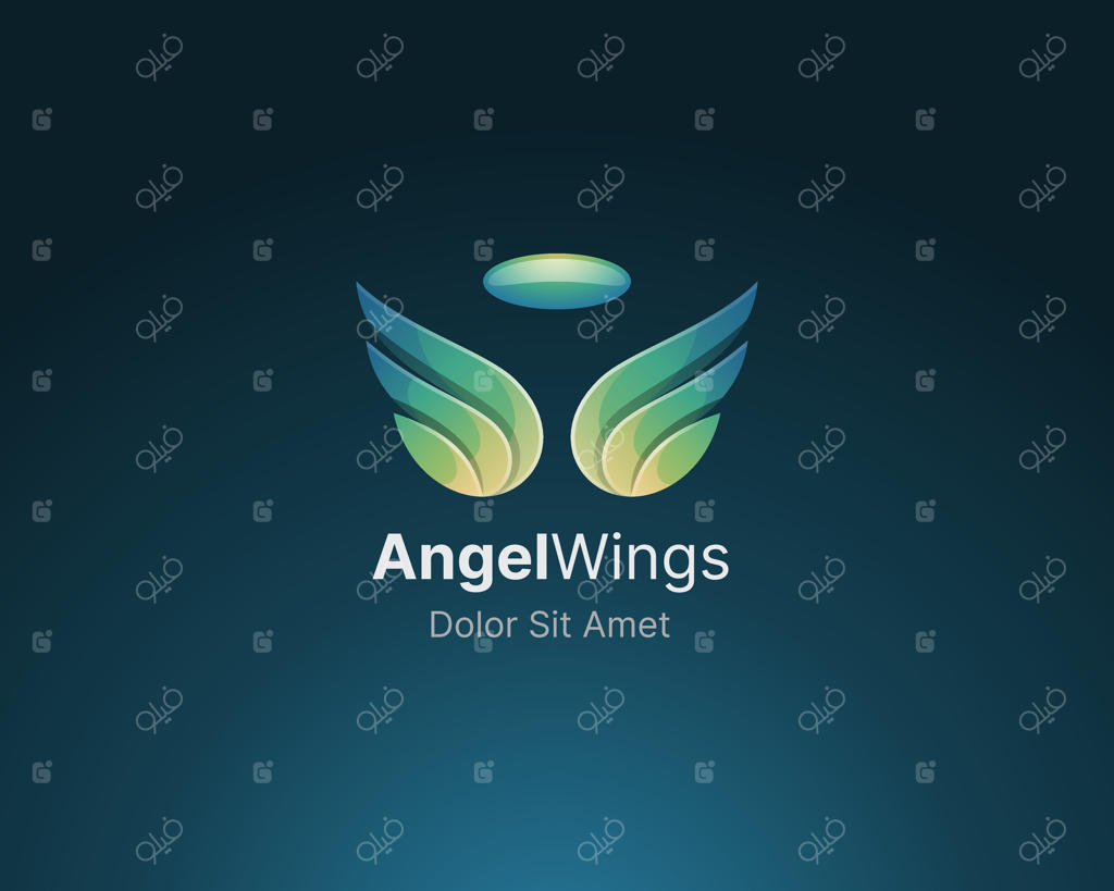 طراحی لوگوی بال فرشته الهام‌بخش برای برندهای معنوی - وکتور حرفه‌ای