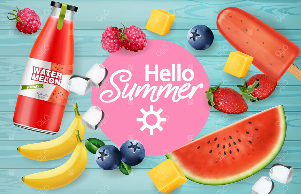 بافت‌های میوه‌ها و آب‌میوه‌های تابستانی