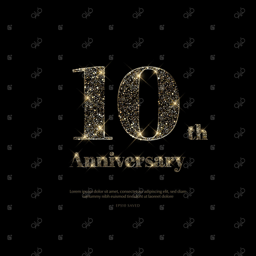 حروف طلایی درخشان روی زمینه‌ای سیاه و براق.