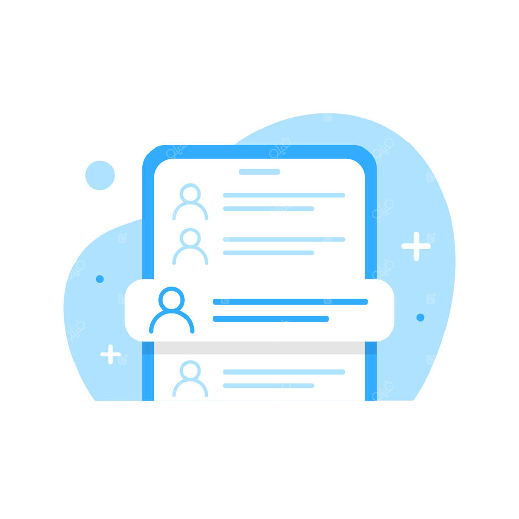 وکتور تصویرسازی مفهوم اجازه دسترسی به مخاطبین با طراحی فلت؛ المان گرافیکی مدرن مناسب برای لندینگ پیج، رابط کاربری (UI) حالت خالی، اینفوگرافیک و آیکون