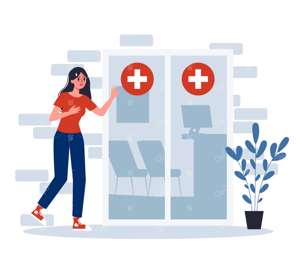 علائم: زن مبتلا برای درمان به بیمارستان مراجعه می‌کند.