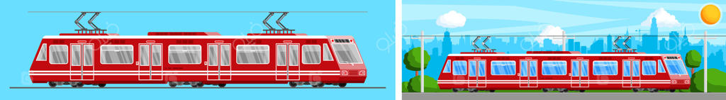 کاوش در زیبایی قطارهای شهری قرمز: برداری و حرفه‌ای