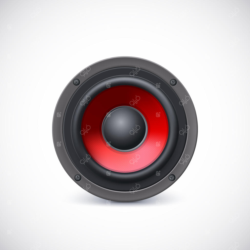 اسپیکر صوتی با دیفیوزر قرمز