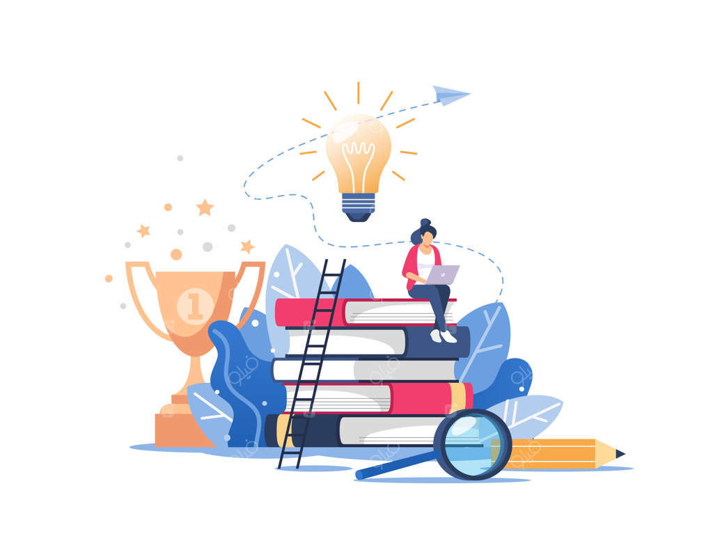 مفهوم آموزش آنلاین یا آموزش تجاری، دوره‌های از راه دور و تحصیل در خانه.