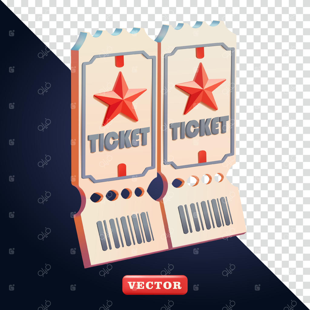 بلیط ویژه ستاره‌ای، سه‌بعدی. مناسب برای سینماها، رویدادها، جشنواره‌ها، تجارت و عناصر طراحی