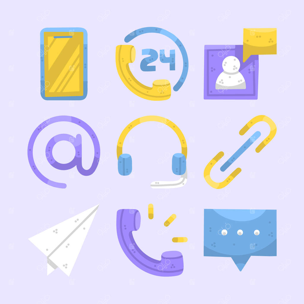 مجموعه آیکون‌ها/نمادهای تماس با ما