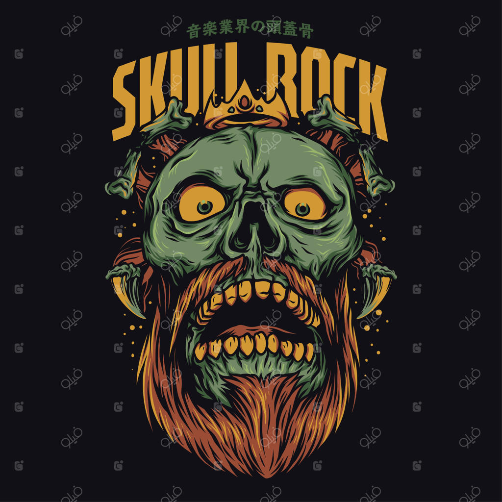 تصویر بانمک کارتونی از صخره جمجمه