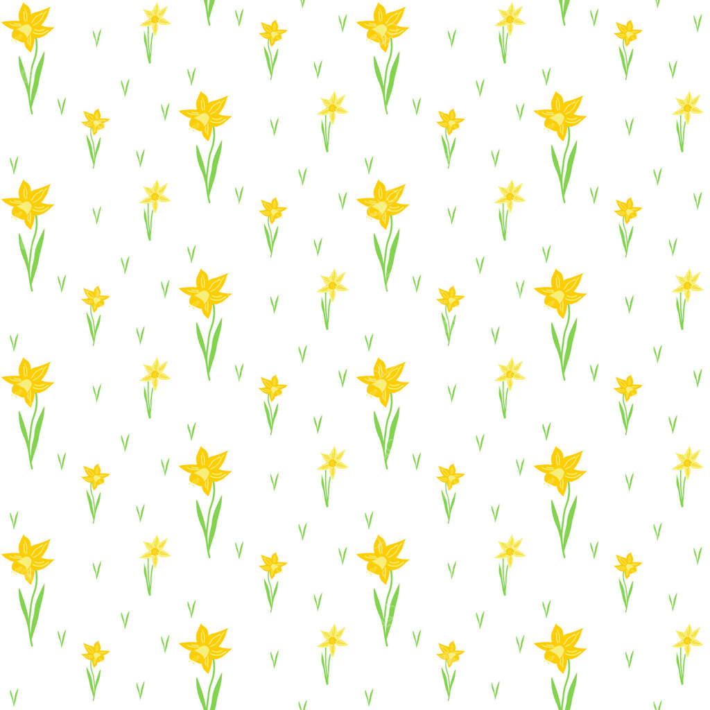 نخستین شگفتی بهاری در باغ: نرگس زرد، دست‌کشیده، پترن یکپارچه.