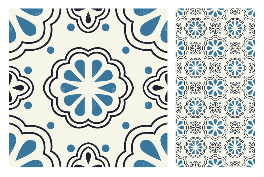 طرح‌های کاشی قدیمی با طراحی یکپارچه وینتج در قالب وکتور