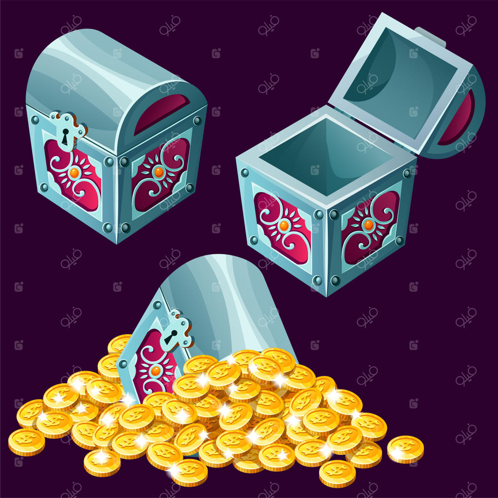 جعبه‌های چوبی ایزومتریک کارتونی، باز و بسته