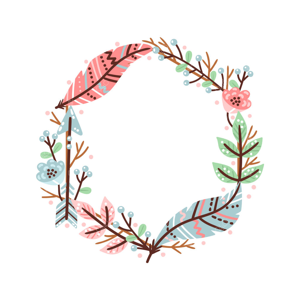 طراحی فریم بوهویی با دست و به سبک مسطح