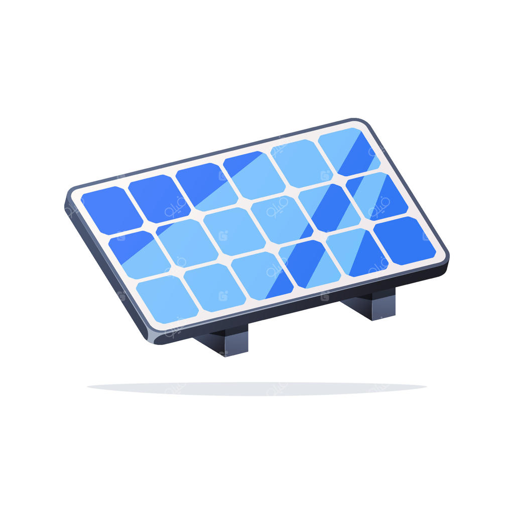 انرژی پنل‌های خورشیدی در پس‌زمینه سفید.