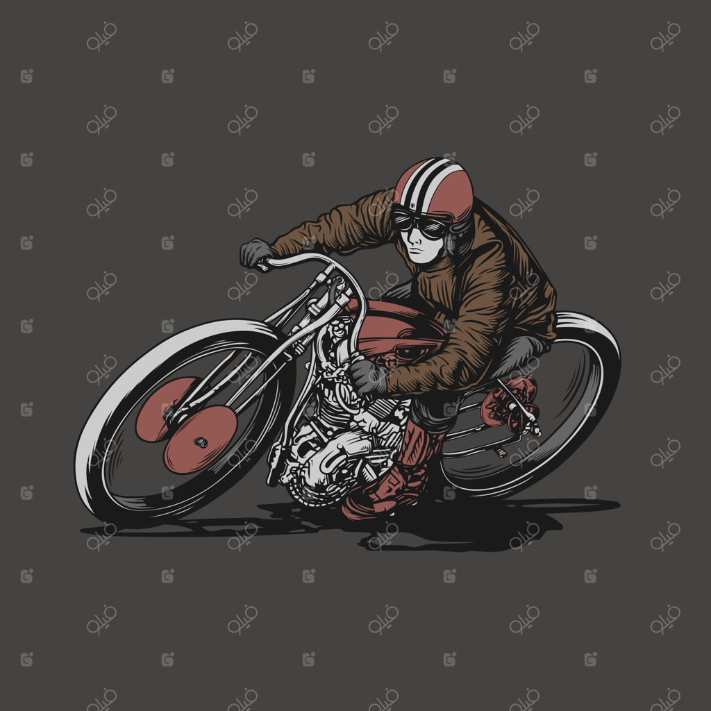 تصویرسازی موتورسواری کلاسیک