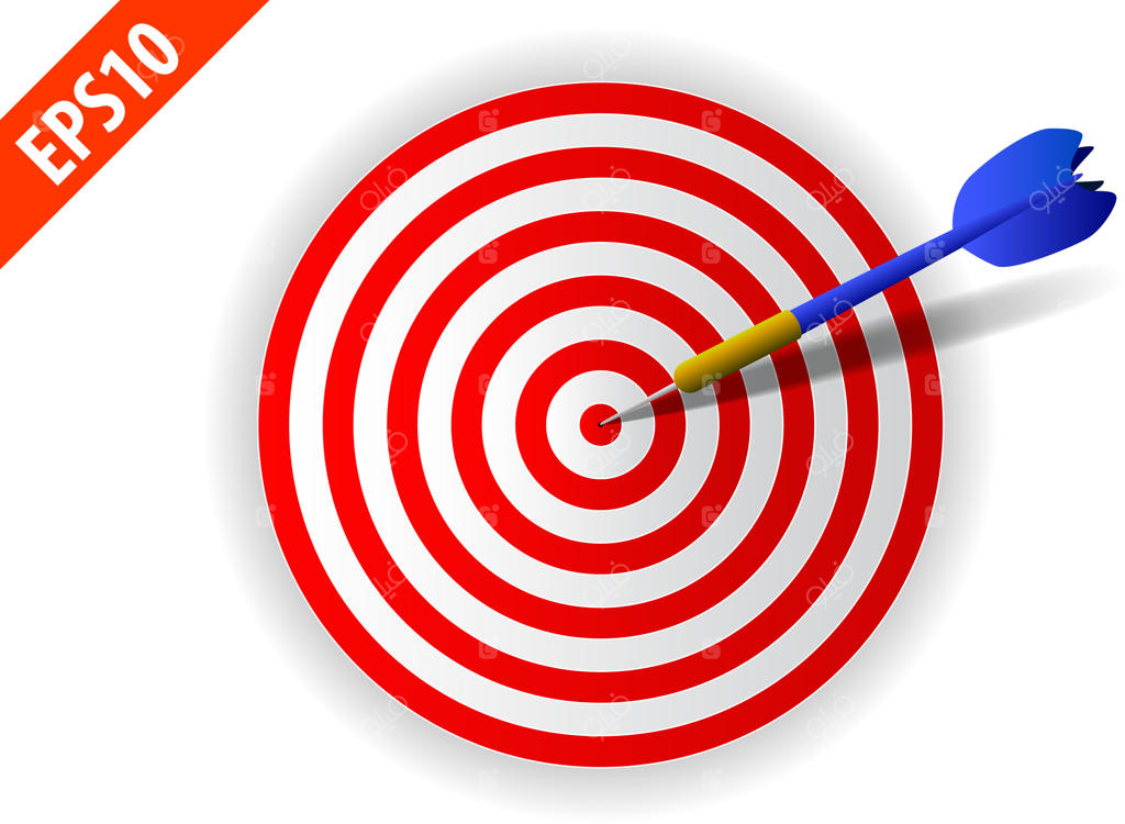 هدف تجاری موفق: پرتاب دارت آبی در مرکز هدف دارت‌بازی 🎯