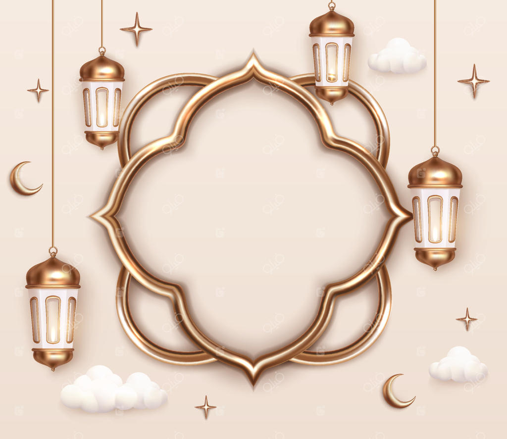 پس‌زمینه واقعی عید قربان با فانوس‌های اسلامی