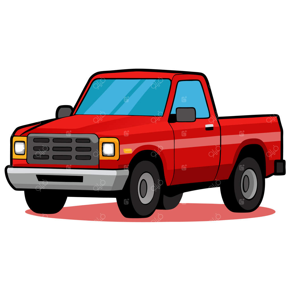 وکتور سیلوئت لوگوی تصویر سازی وانت قدیمی در پس زمینه سفید