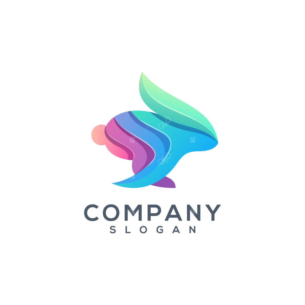 طراحی لوگوی رنگارنگ خرگوش