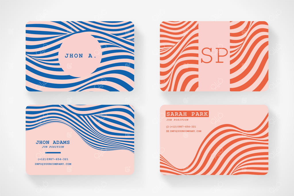 کارت ویزیت با خطوط نامتوازن