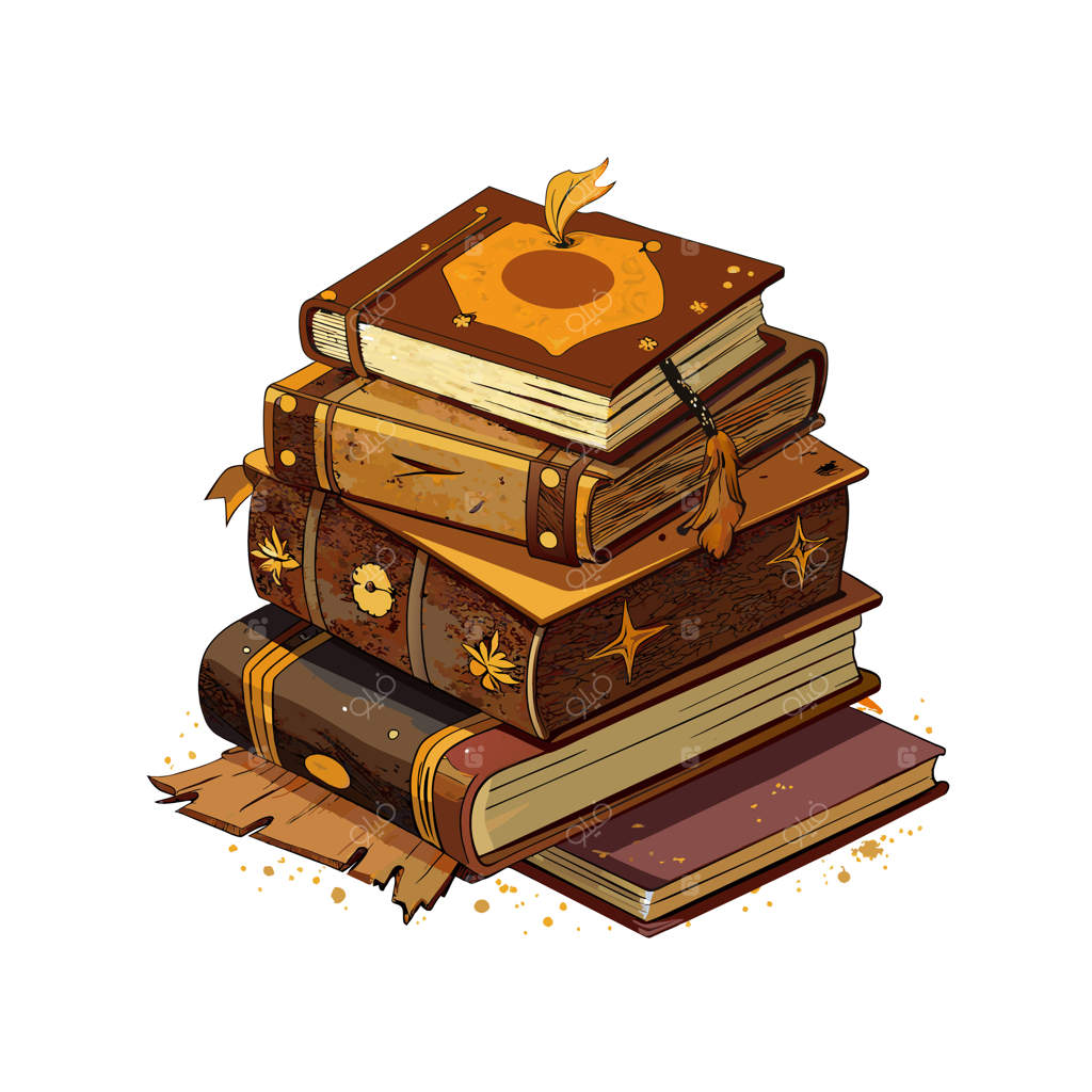 مفهوم تصویرسازی وکتوری از انبوه کتاب‌ها